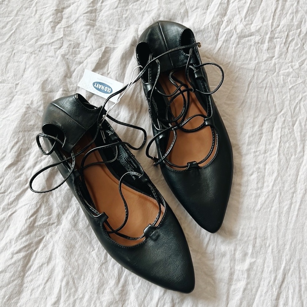 Black Lace Up Flats